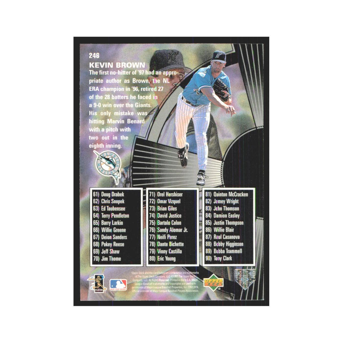 1998 Upper Deck Kevin Brown Florida Marlins #246