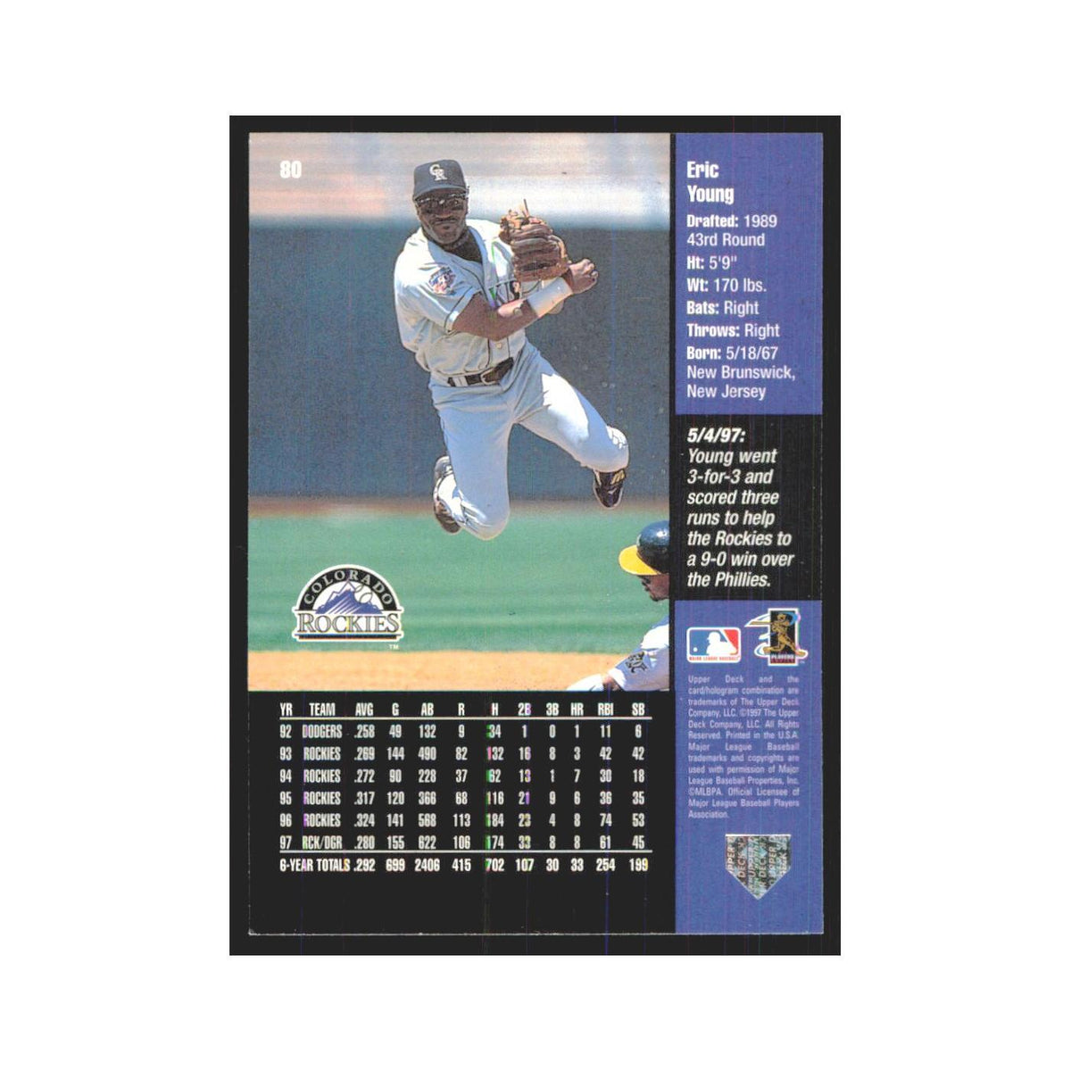 1998 Upper Deck Eric Young Rockies #80
