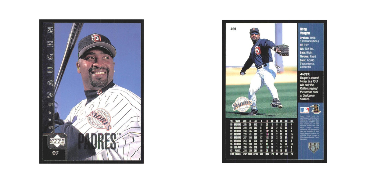 1998 Upper Deck Greg Vaughn Padres #499