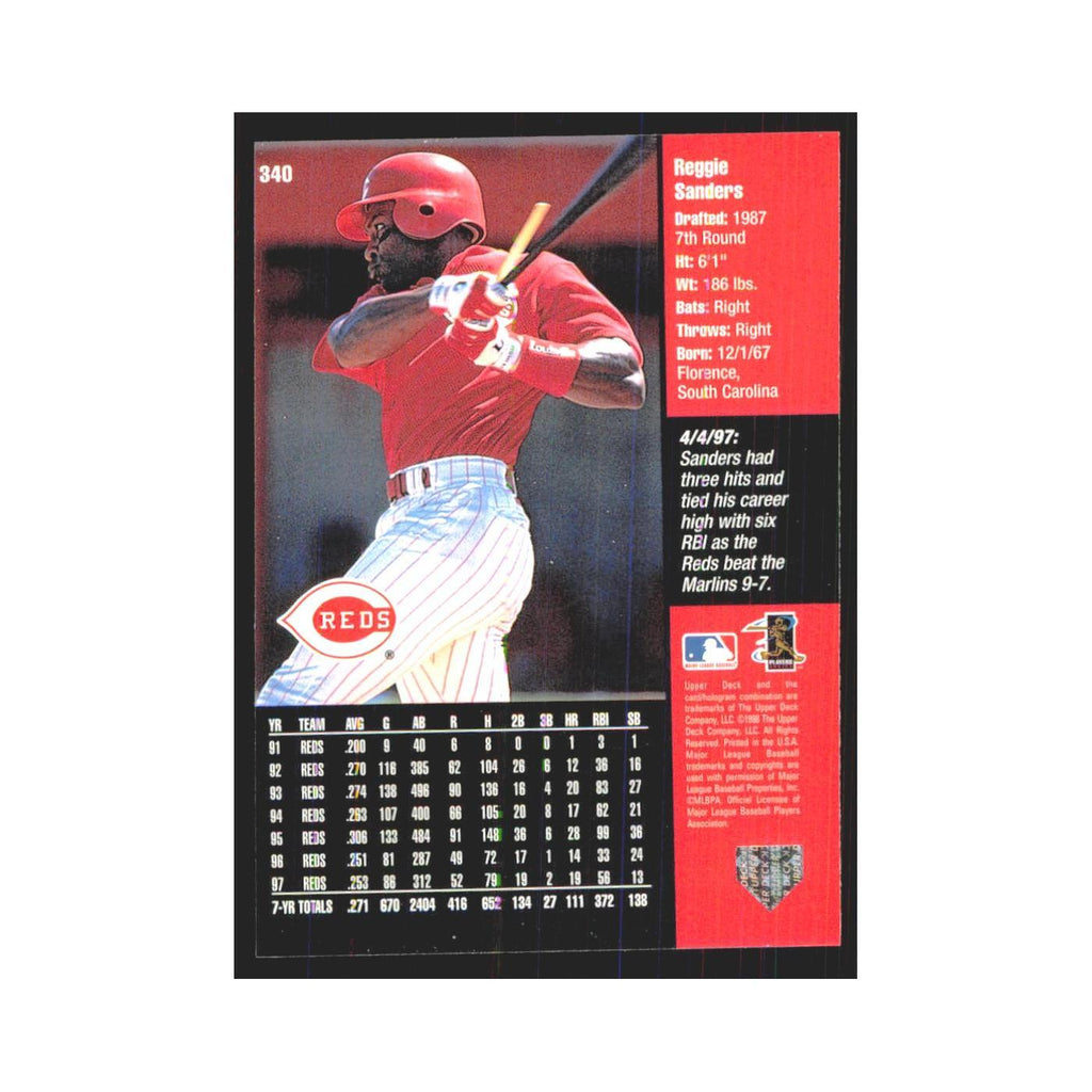 1998 Upper Deck Reggie Sanders Reds #340