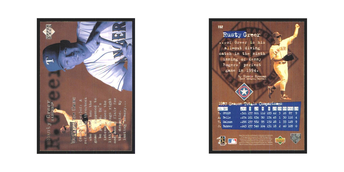 1998 Upper Deck Rusty Greer Rangers #152