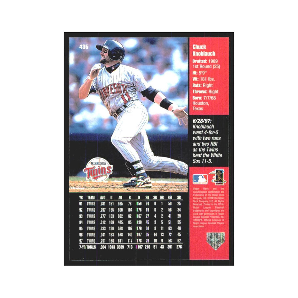 1998 Upper Deck ChuckKnoblauch Twins #435