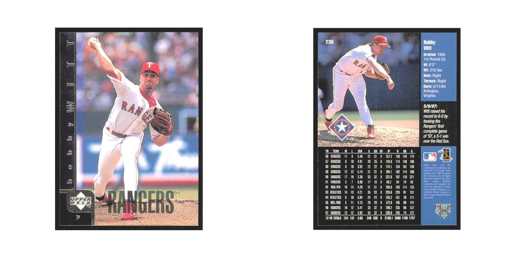 1998 Upper Deck Bobby Witt Rangers #236