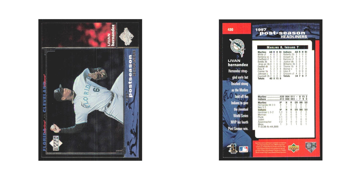 1998 Upper Deck Livan Hernandez Florida Marlins #430