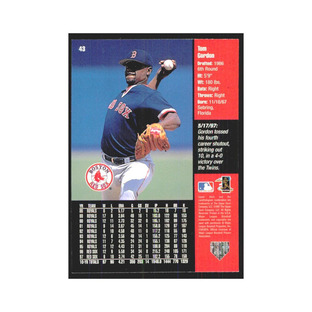 1998 Upper Deck Tom Gordon Red Sox #43