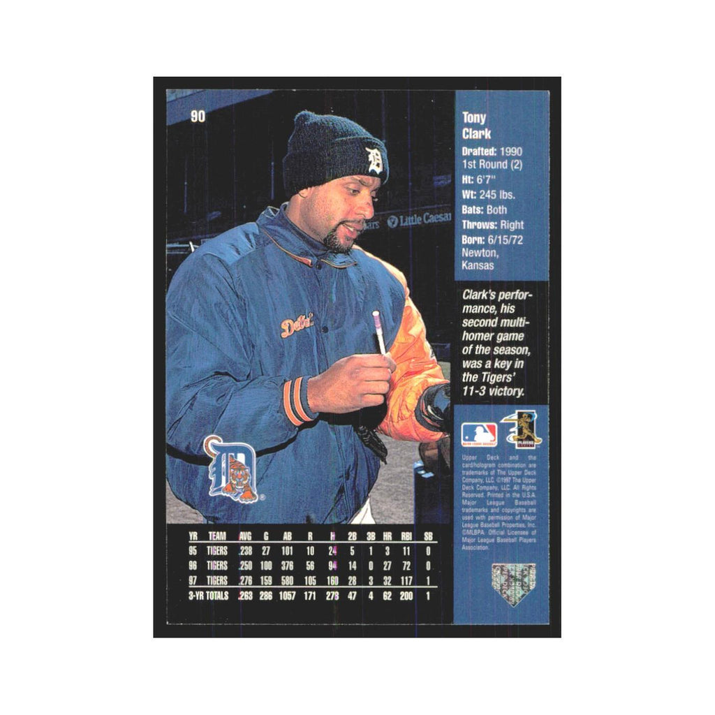 1998 Upper Deck Tony Clark Tigers #90
