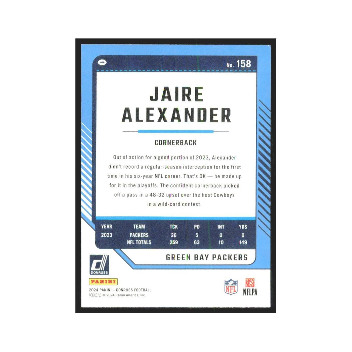 2024 Donruss Jaire Alexander Packers #158