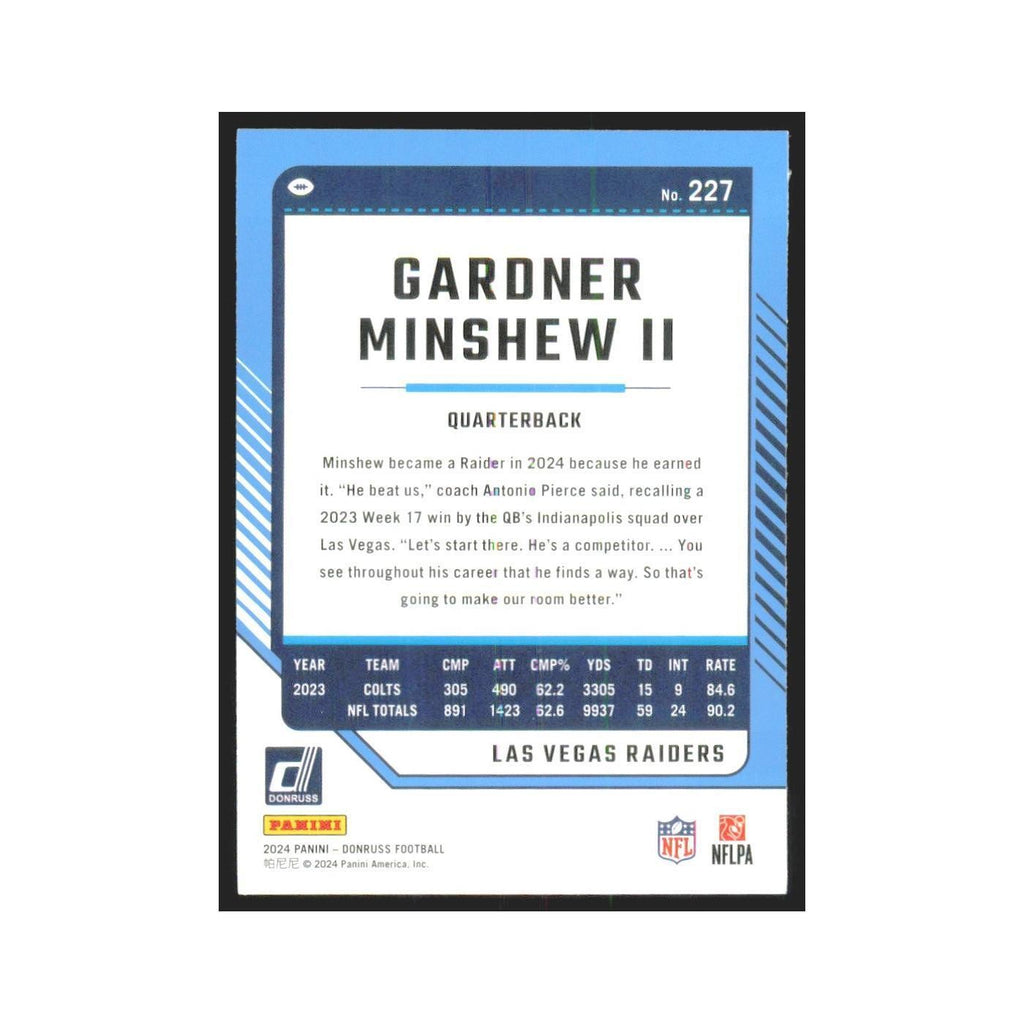 2024 Donruss Gardner Minshew II Raiders #227