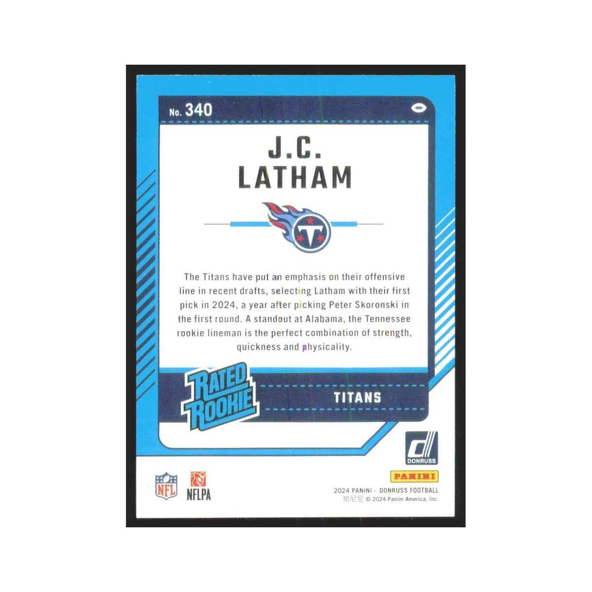 2024 Donruss J.C.Latham Titans #340
