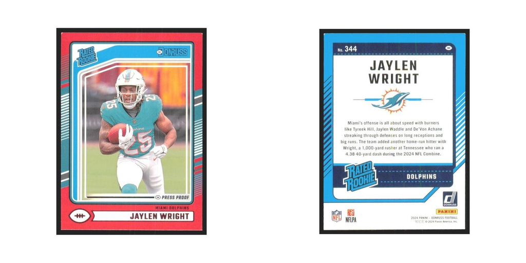 2024 Donruss Jaylen Wright RC Dolphins #344