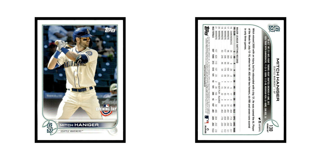 Mitch Haniger 2022 Topps Opening Day #130 Seattle Mariners Baseball Card NM