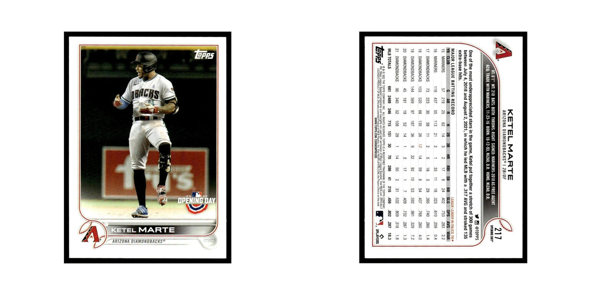 Ketel Marte 2022 Topps Opening Day #217 Arizona Diamondbacks Baseball Card NM