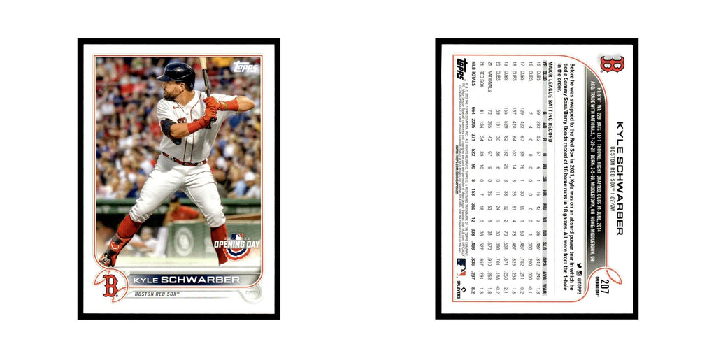 Kyle Schwarber 2022 Topps Opening Day #207 Boston Red Sox Baseball Card NM