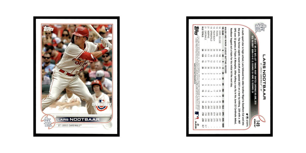 Lars Nootbaar 2022 Topps Opening Day #149 St. Louis Cardinals Baseball Card NM