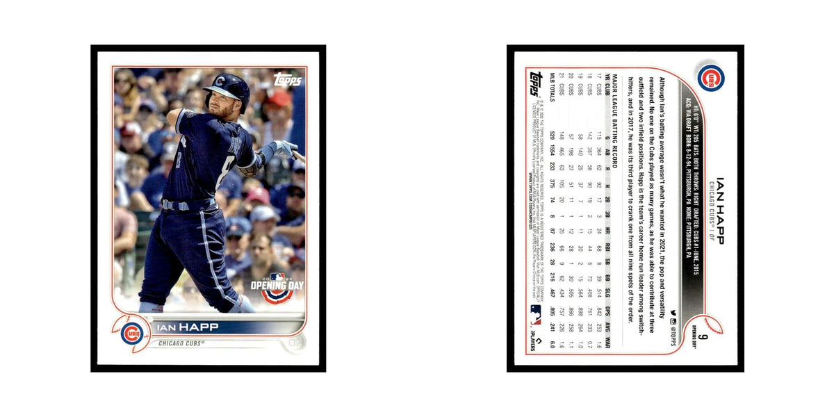 Ian Happ 2022 Topps Opening Day #9 Chicago Cubs Baseball Card NM