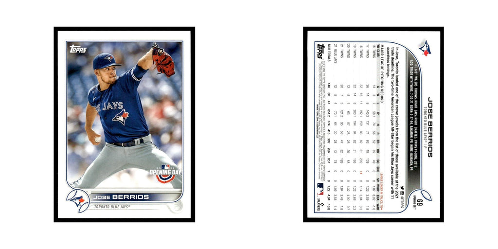 Jose Berrios 2022 Topps Opening Day #69 Toronto Blue Jays Baseball Card NM