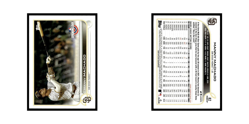 Manny Machado 2022 Topps Opening Day #82 San Diego Padres Baseball Card NM