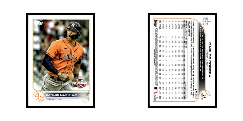 Carlos Correa 2022 Topps Opening Day #37 Houston Astros Baseball Card NM