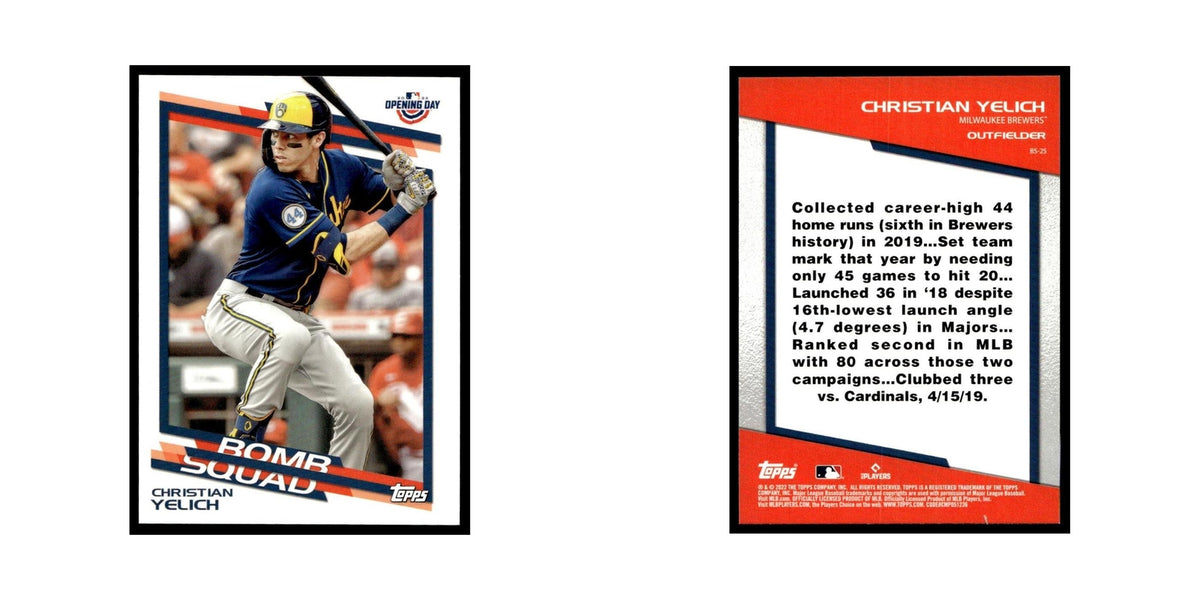 Christian Yelich 2022 Topps Opening Day #BS-25 Milwaukee Brewers NM