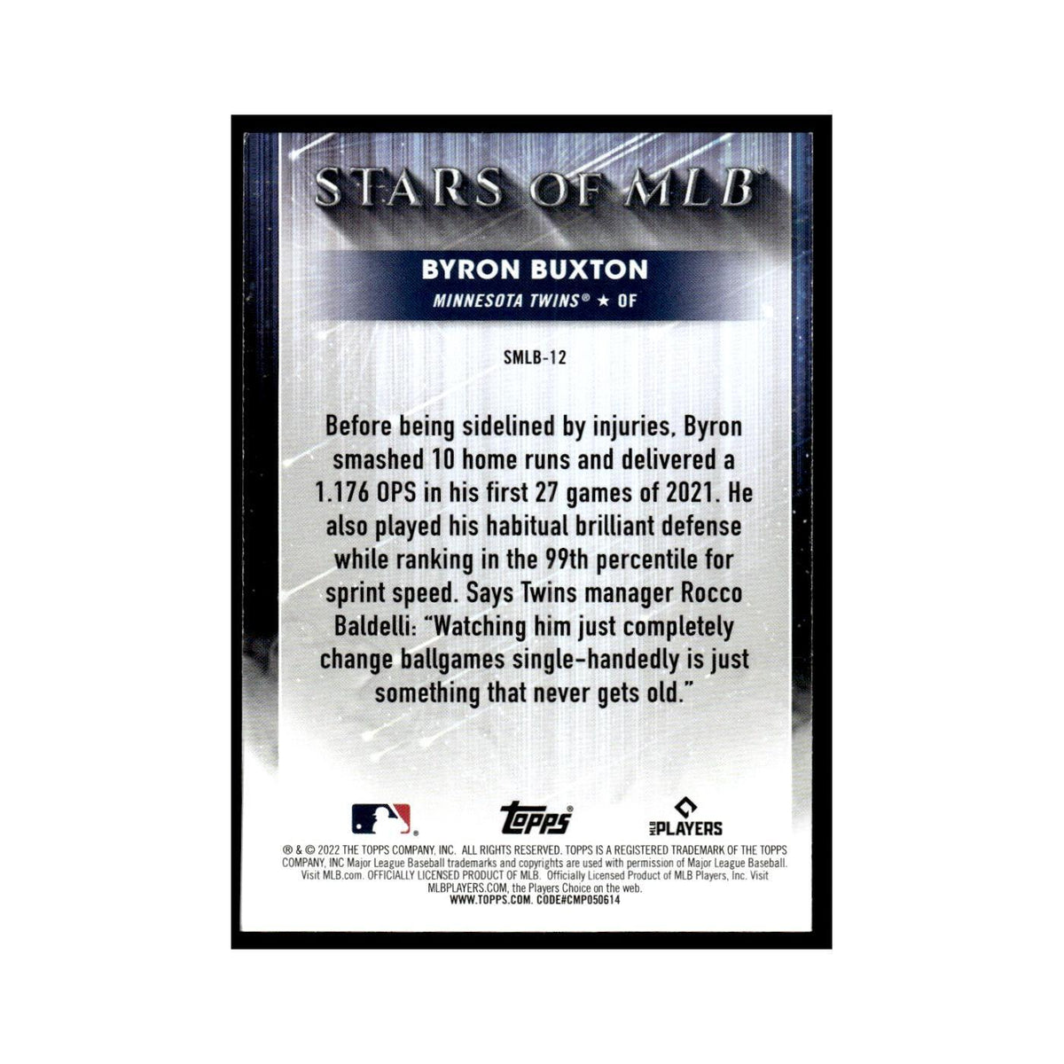 Byron Buxton 2022 Topps Opening Day #SMLB-12 Minnesota Twins Baseball Card NM