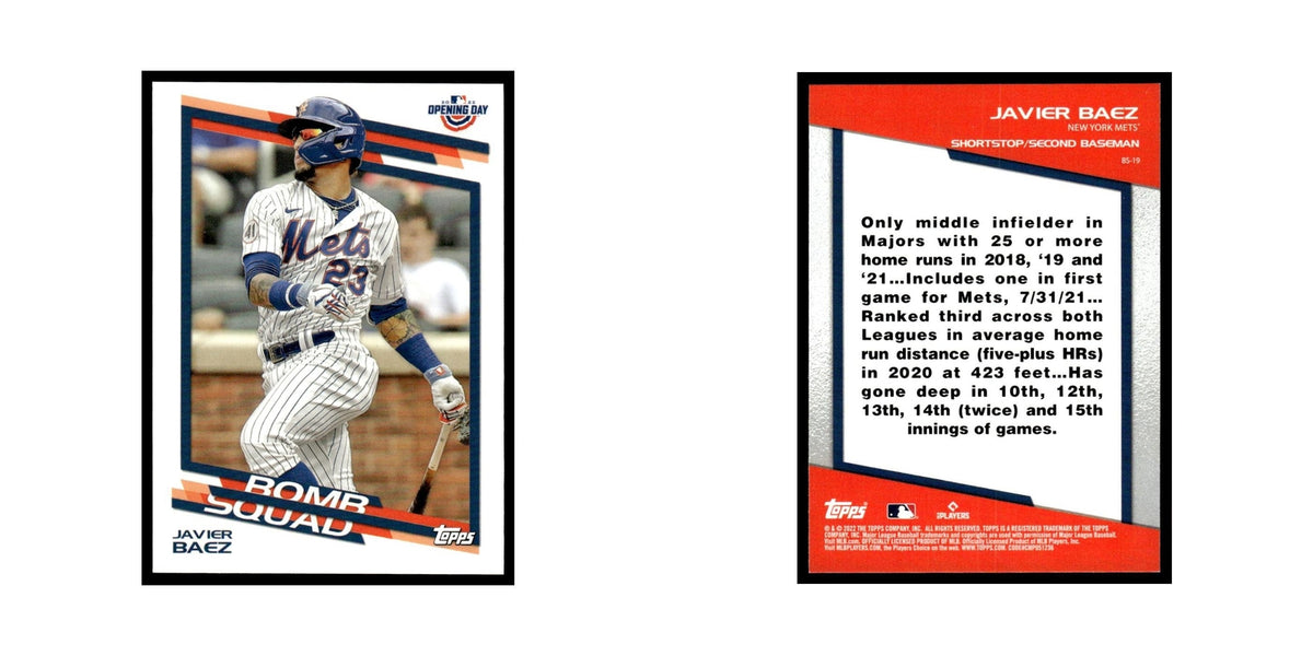 Javier Baez 2022 Topps Opening Day #BS-19 New York Mets Baseball Card NM