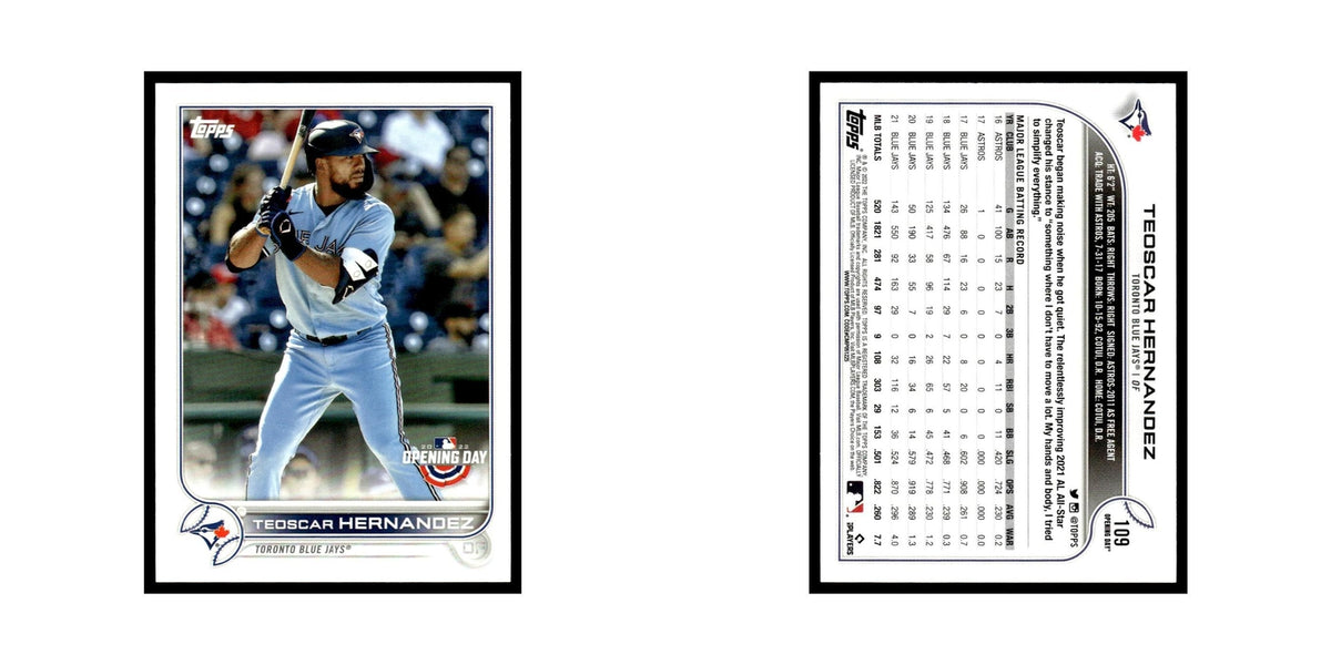 Teoscar Hernandez 2022 Topps Opening Day #109 Toronto Blue Jays Baseball Card NM
