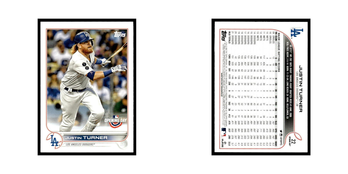 Justin Turner 2022 Topps Opening Day #22 Los Angeles Dodgers Baseball Card NM