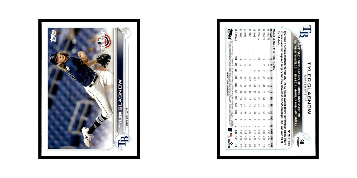 Tyler Glasnow 2022 Topps Opening Day #90 Tampa Bay Rays Baseball Card NM