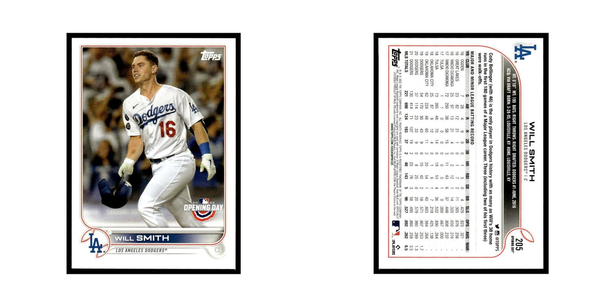 Will Smith 2022 Topps Opening Day #205 Los Angeles Dodgers Baseball Card NM