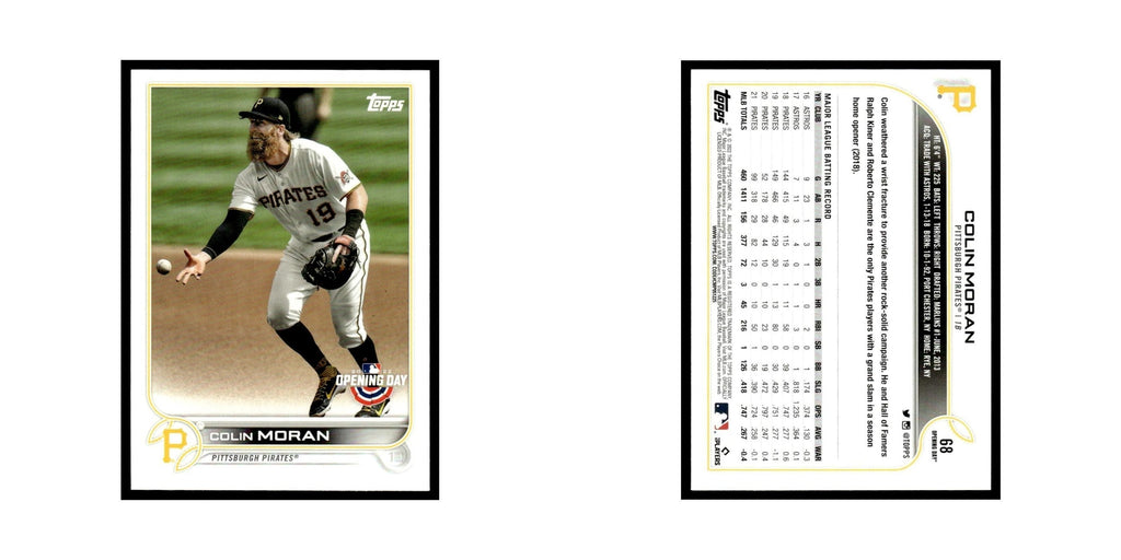 Colin Moran 2022 Topps Opening Day #68 Pittsburgh Pirates Baseball Card NM