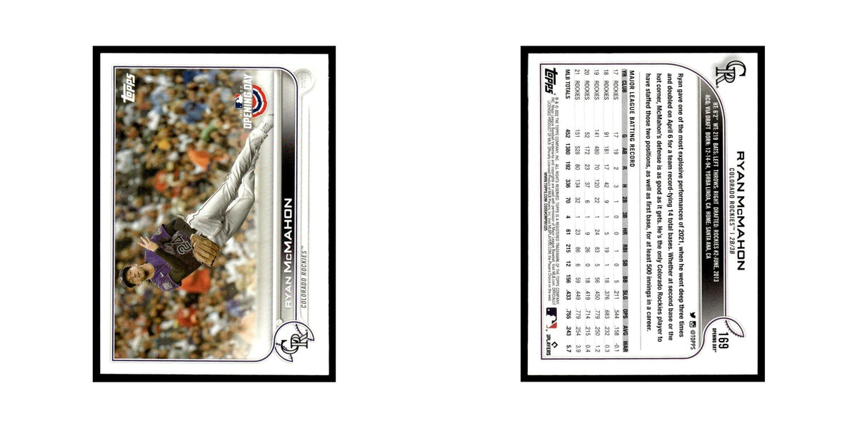 Ryan McMahon 2022 Topps Opening Day #169 Colorado Rockies Baseball Card NM