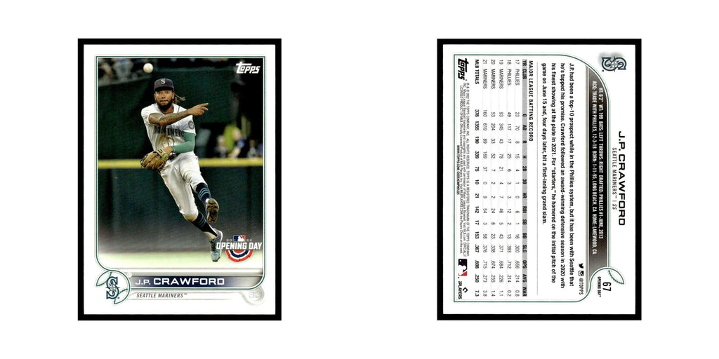 J.P. Crawford 2022 Topps Opening Day #67 Seattle Mariners Baseball Card NM