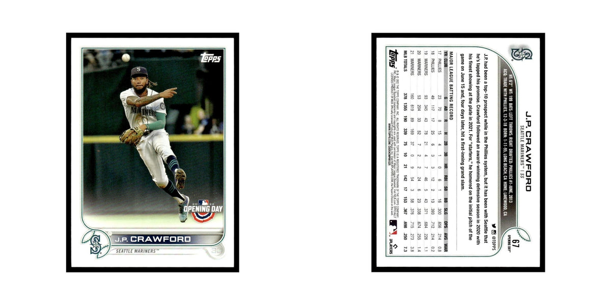 J.P. Crawford 2022 Topps Opening Day #67 Seattle Mariners Baseball Card NM
