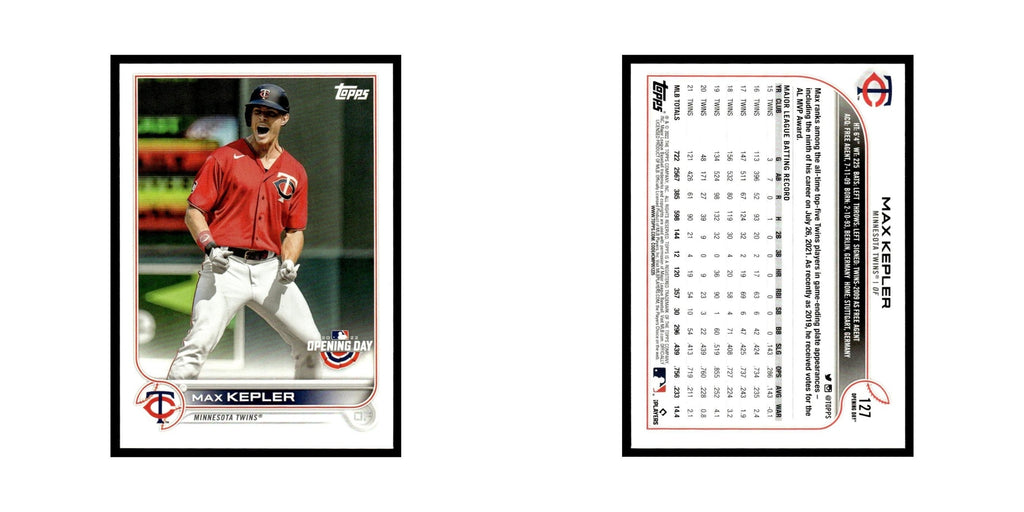 Max Kepler 2022 Topps Opening Day #127 Minnesota Twins Baseball Card NM