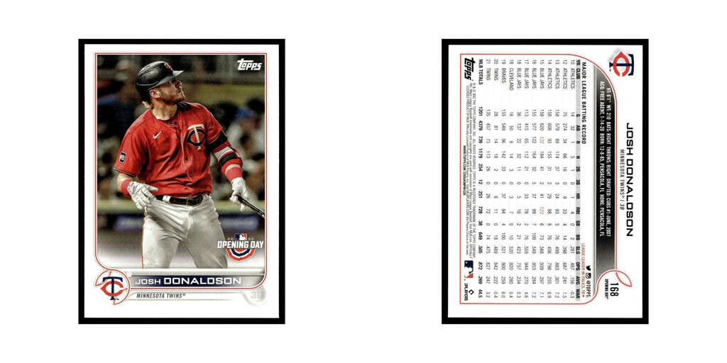 Josh Donaldson 2022 Topps Opening Day #168 Minnesota Twins Baseball Card NM