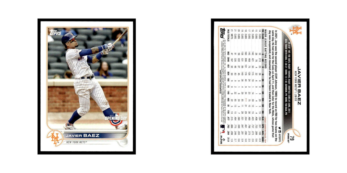 Javier Baez 2022 Topps Opening Day #79 New York Mets Baseball Card NM