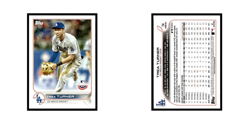 Trea Turner 2022 Topps Opening Day #74 Los Angeles Dodgers Baseball Card NM