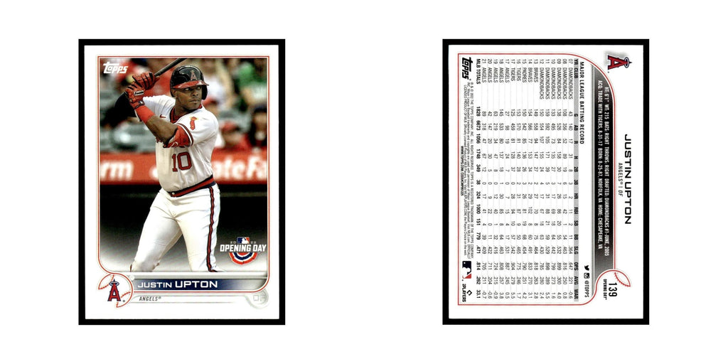 Justin Upton 2022 Topps Opening Day #139 Los Angeles Angels Baseball Card NM