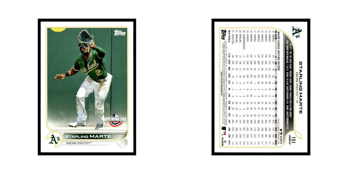 Starling Marte 2022 Topps Opening Day #151 Oakland Athletics Baseball Card NM
