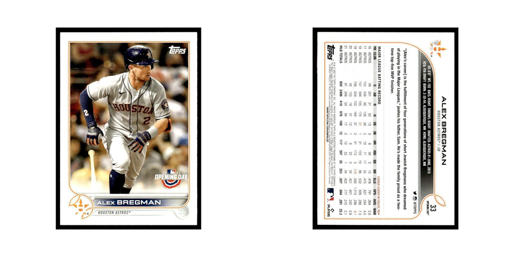 Alex Bregman 2022 Topps Opening Day #33 Houston Astros Baseball Card NM