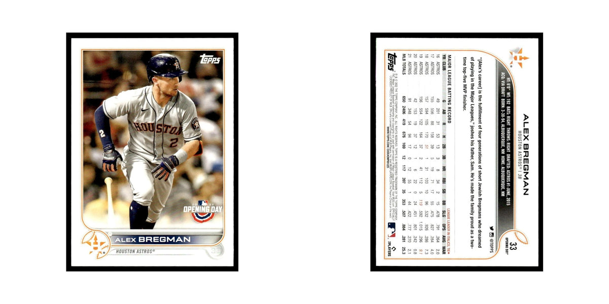 Alex Bregman 2022 Topps Opening Day #33 Houston Astros Baseball Card NM