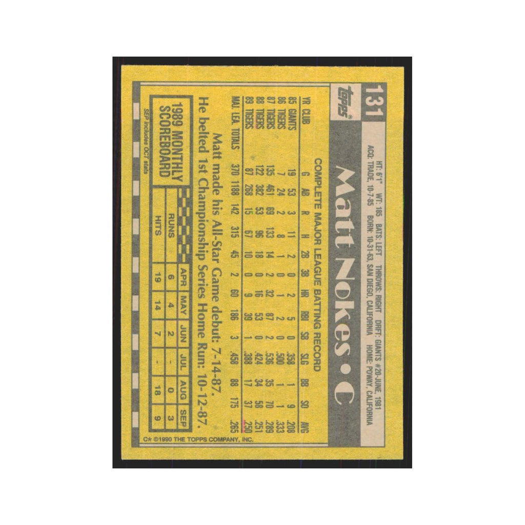 1990 Topps Matt Nokes Tigers #131