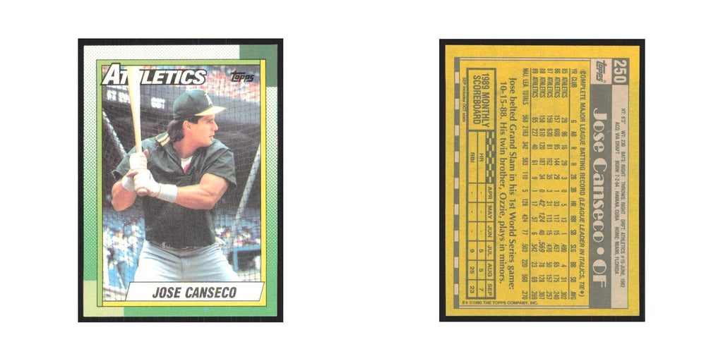 1990 Topps Jose Canseco Athletics #250