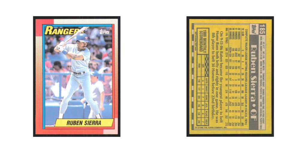 1990 Topps Ruben Sierra Rangers #185