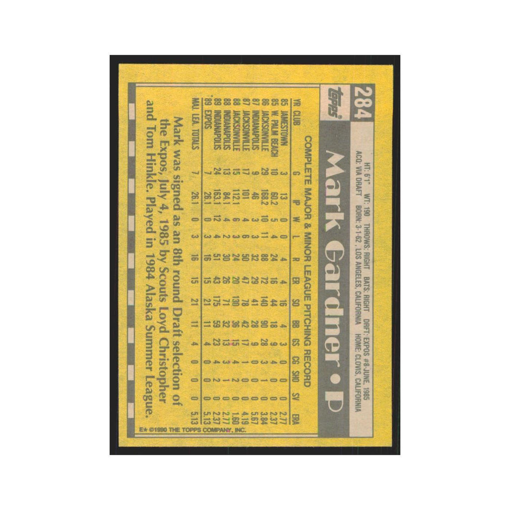 1990 Topps Mark Gardner Montreal Expos #284
