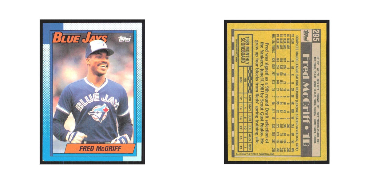 1990 Topps Fred McGriff Blue Jays #295