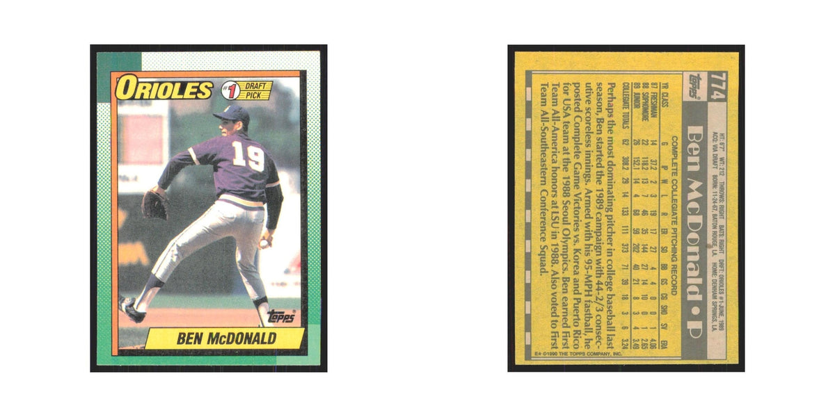 1990 Topps Ben McDonald Orioles #774