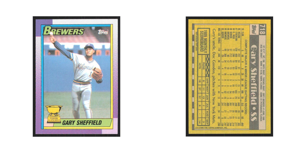 1990 Topps Gary Sheffield Brewers #718