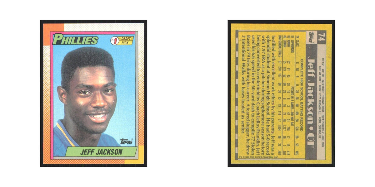 1990 Topps Jeff Jackson Phillies #74