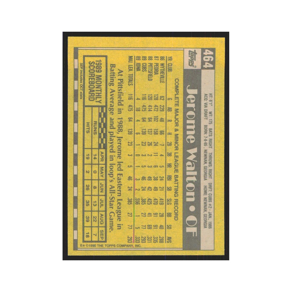 1990 Topps Jerome Walton Cubs #464